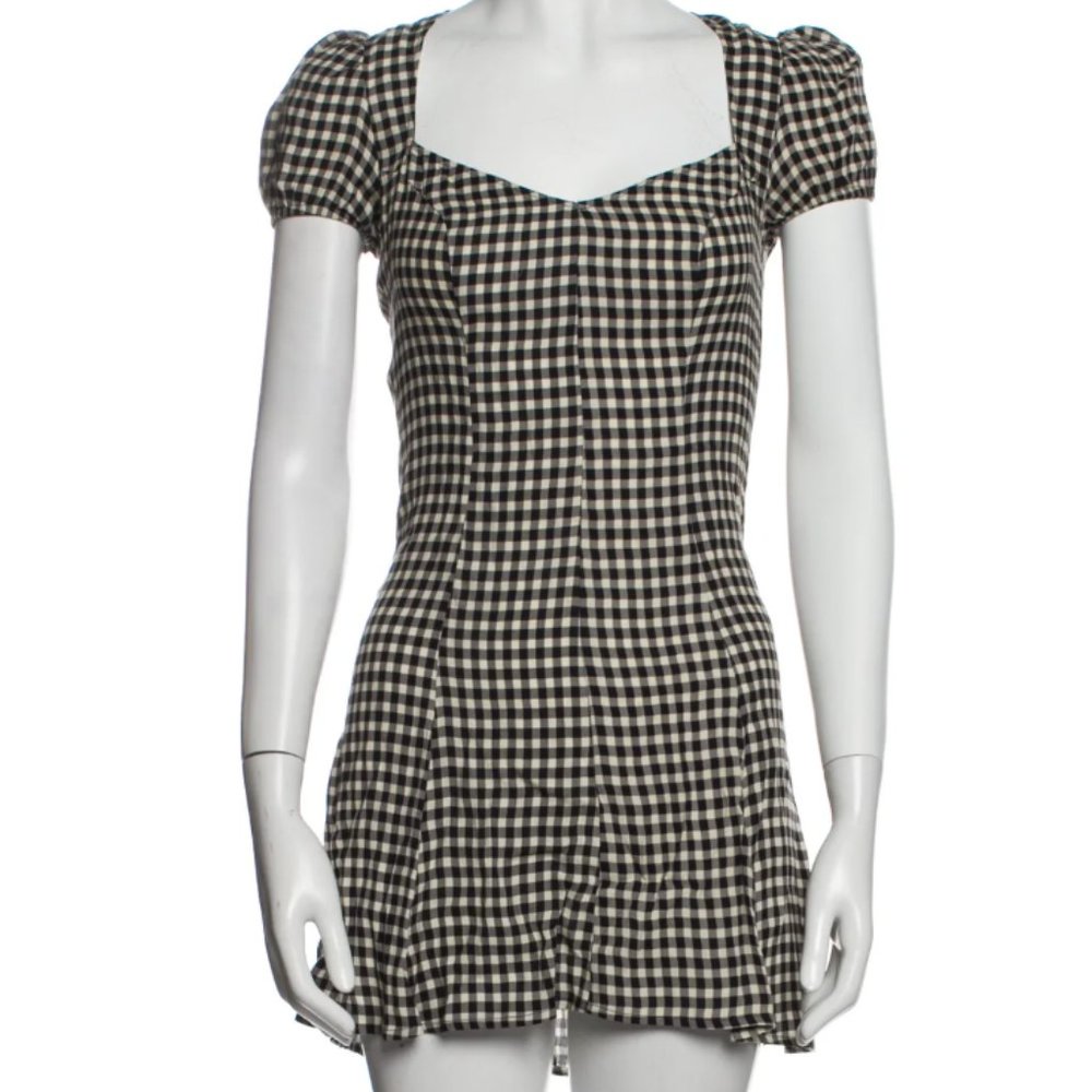 REFORMATION Plaid Print Mini Dress